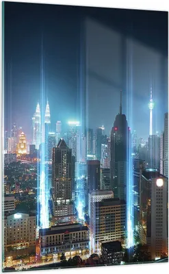 Produktbild von Bilder auf glas - Einteilig - Stadt Nacht Straße - 70x100cm - Glasbilder - Wandbilder - Bilder - zum Aufhängen bereit - Wanddekoration aus Glas - Glas Bilder - Wandbild auf Glas - GPA70x100-3903
