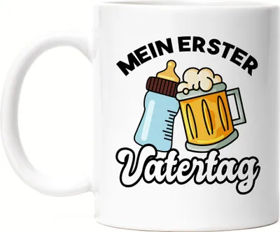 Produktbild von Mein erster Vatertag Tasse 1. Vatertag Herrentag Lustig Spruch Geschenk Papa Kaffeetasse