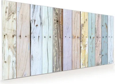 Produktbild von Küchenrückwand Spritzschutz Glas mit Motiv Bunte Holzplanken 40 x 40 cm