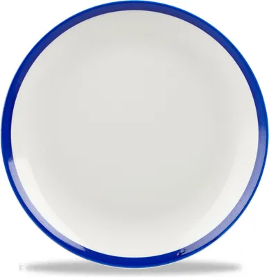 Produktbild von Churchill Retro Blue Flache Coup Teller, 15,51 cm, 12 Stück, Weiß, Rund