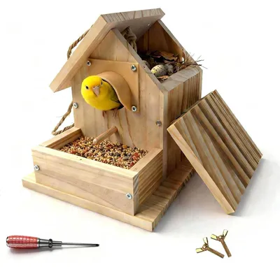 Produktbild von Nistkasten Vogelhaus Holz wetterfest 12x17x17cm DIY