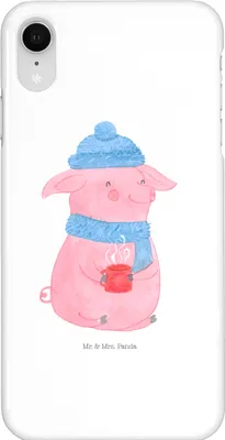 Produktbild von Mr. & Mrs. Panda Iphone XR Handyhülle Schwein Glühwein - Weiß - Geschenk, Weihnachten, Premium Kunststoff, Glühschwein, Punsch, Handy Case, Weihnachtsmarkt