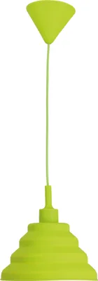 A green pendant lamp against a white background.