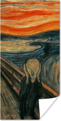 Produktbild von MuchoWow® Poster Der Schrei - Edvard Munch 80x160 cm - Kinderzimmer