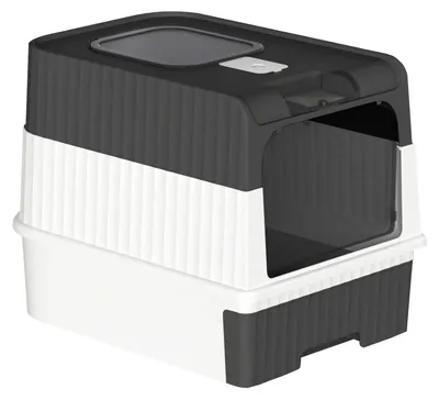 Produktbild von Katzentoilette - Geschlossene große Katzentoilette - Leicht zu reinigen - Geruchsfilter - Schaufel inklusive - 49×37×35 cm - Schwarz
