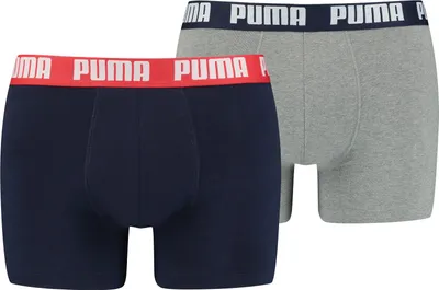 Produktbild von PUMA BASIC BOXER 2P blue/grey melange M