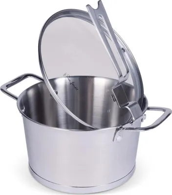 Kela Pentola Da Forno 24 Cm CAILIN - Acciaio Inox 18/10, Adatta A Induzione, 4,75 L, Coperchio In Vetro, Senza Rivestimento, Lavabile In Lavastoviglie