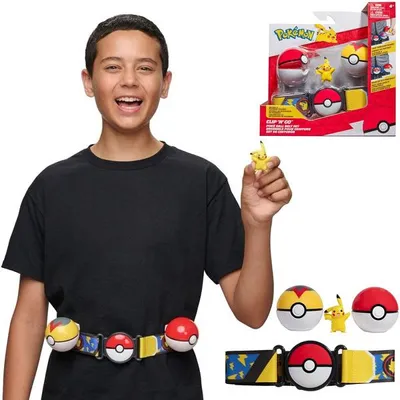 Zdjęcie produktu dla Pokemon Clip 'n' Go - Pas Trenera z Pokéballem i figurką Pikachu PKW31562