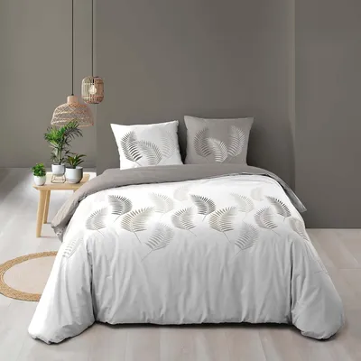 Imagen del producto de TRANKIELO® - Juego de funda de edredón de algodón, 220 x 240 cm - Disponible en más colores - Incluye 2 fundas de almohada - Lavable a 40 °C