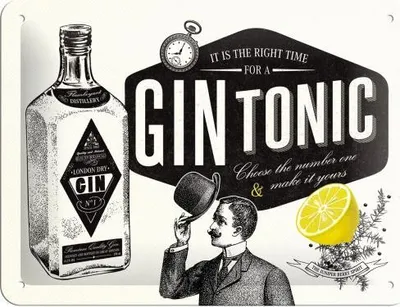 Zdjęcie produktu dla Metalowy Plakat 15 X 20Cm Gin Tonic
