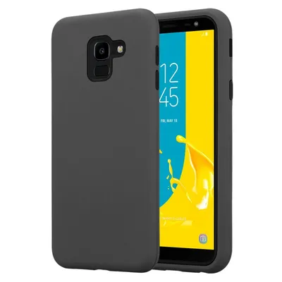 Produktbild von Cadorabo Hülle für Samsung Galaxy J6 2018 Schutz Hülle in Grau Hybrid Handyhülle Etui TPU Silikon Cover