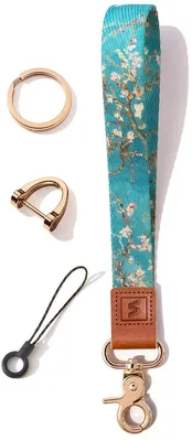 Produktbild von Kurzes Armband mit Schlüsselanhänger und originellem Muster. Schlüsselband.