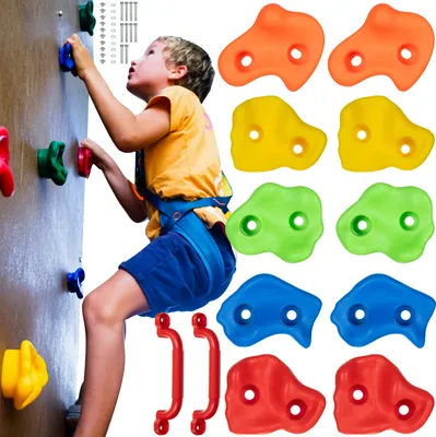 Produktbild von KRUZZEL Klettergriffe Kinder Indoor Bunt 12/15/22 Stück 2 Griffe + Schrauben bis 150 kg - Interne und Klettergerüst Outdoor - Zubehör für Kletterwand 25394, Stückzahl:12 Stück