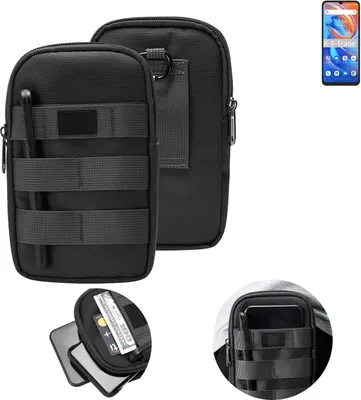 Produktbild von K-S-Trade Holster Gürtel Tasche kompatibel mit UMIDIGI A13 Handy Tasche Schutz Hülle dunkel-grau viele Fächer, 1x