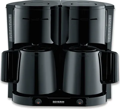 Produktbild von SEVERIN Duo-Filterkaffeemaschine mit 2 Thermokannen KA 9315 KA 9315 aus Kunststoff, schwarz Filterkaffeemaschine Kaffeemaschine Duo-filterkaffeemaschine Filterkaffeemaschine Mit 2 Thermokannen