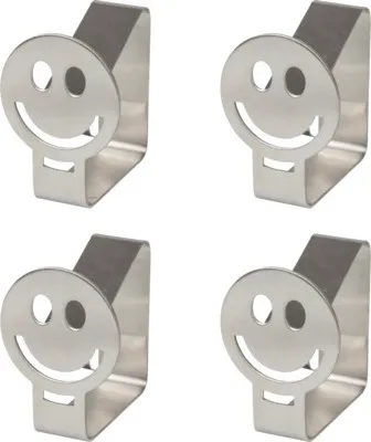 Produktbild von Tischtuchklammer Smiley Metall 4 Stk.