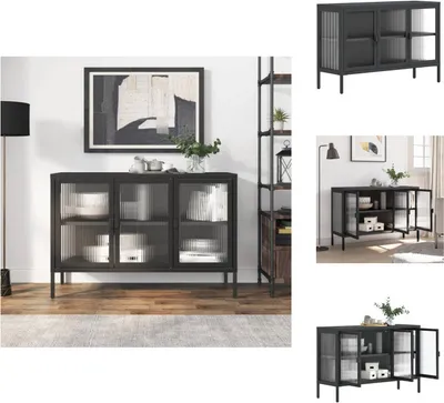 Obrázok produktu pre vidaXL Príborník čierny 105x35x70 cm sklo a oceľ - Príborníky