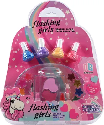 Produktbild von Kinder Schminkset Nagellack Lidschatten Kosmetik Spielzeug Kreativ Geschenk Set