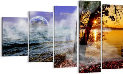 Produktbild von Bild auf Leinwand - Leinwandbild - Abstraktion Umwelt Erde - 100x60cm - Wand Bild - Wanddeko - Leinwanddruck - Bilder - Kunstdruck - Wanddekoration - Leinwand bilder - Wandkunst - EG100x60-0308