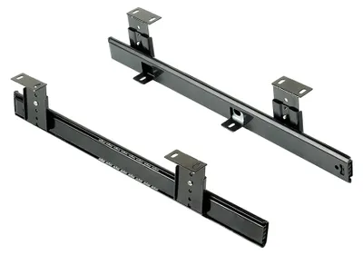 Produktbild von Emuca Satz kugelgelagerte Schienen für die Tastaturhalterung, Stahl, Schwarz verzinkt