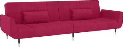 Produktbild von vidaXL Schlafsofa 2-Sitzer mit 2 Kissen Weinrot Samt