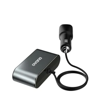 Produktbild von Dudao Auto-Ladegerät 2Xusb/3X Zigarettenanzünder Buchse Splitter Schwarz