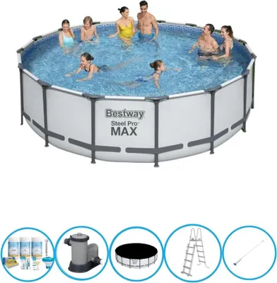 Zdjęcie produktu dla Bestway Pool Steel Pro MAX - Zestaw basenowy - 488x122 cm