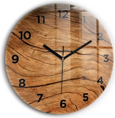 Produktbild von Wallfluent Große Wanduhr – Stilles Quarzuhrwerk - Uhr Dekoration Wohnzimmer Schlafzimmer Küche - Zifferblatt - schwarze Zeiger - 60 cm - Altes Holz