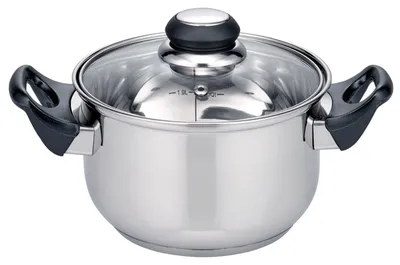 Produktbild von Edelstahl Kochtopf 16cm Glasdeckel Suppentopf Fleischtopf Bratentopf Induktion