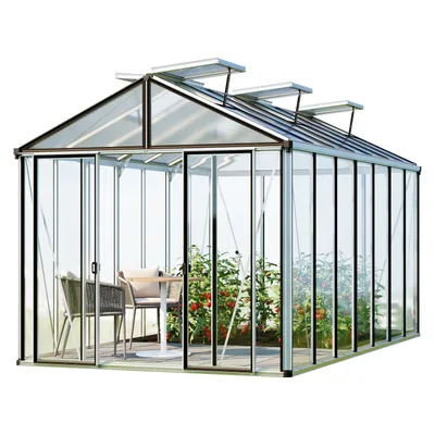 Image de GFP Serre de jardin Hera 7 serre en verre 263x450 cm | structure en aluminium