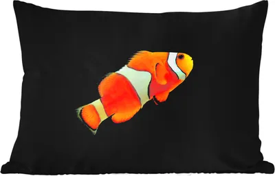 Produktbild von MuchoWow® Outdoor Kissen - Fisch - Linie - Schwarz - 60x40 cm - Wetterfest - Lounge Kissen - Zierkissen - Kissen für Innenräume