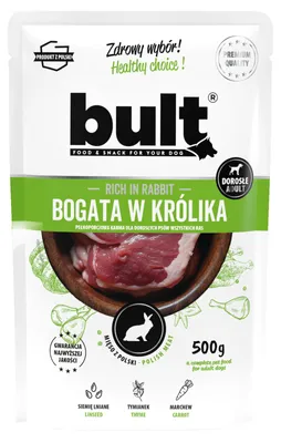 Obrázek produktu pro BULT | Krmivo pro psy - Mokré krmivo pro psy. Králík - Krmivo Bult pro psy, sáček 500 g - kompletní krmivo pro psy
