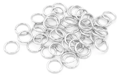Produktbild von Vintageparts Biegeringe 304 Edelstahl platinfarben 8mm 50 Stück