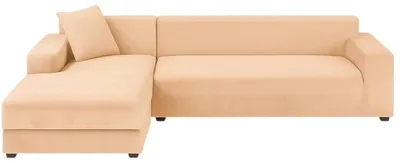 Zdjęcie produktu dla Ruhhy 26031 Elastyczny pokrowiec na narożnik 145-185 cm, poduszka 45 x 45 cm, beżowy
