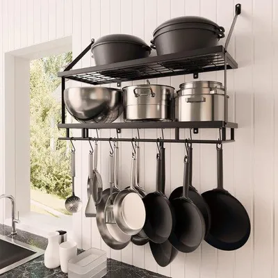 Image de Étagère de rangement pour cuisine 25 x 75 x 64 cm en acier inoxydable