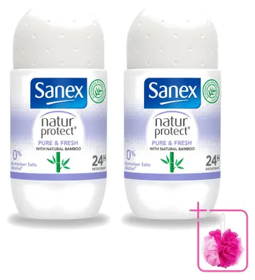 Obrázek produktu pro 2 x Deodorant Sanex Natur Protect, roll-on – Čistá a svěží vůně s bambusem – 50 ml – Balení po 2 kusech