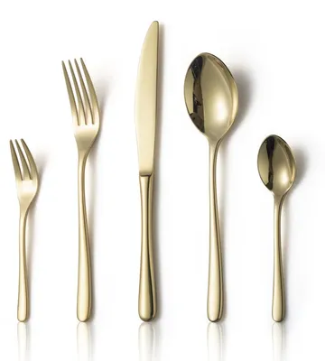 Besteckset 60-tlg. für 12 Personen, Champagnergold, 18/10 Edelstahl