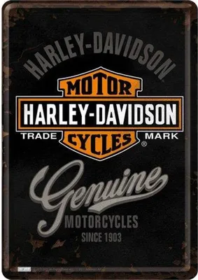 Produktbild von Nostalgic-Art - Blechpostkarte - Harley-Davidson - Genuine Logo