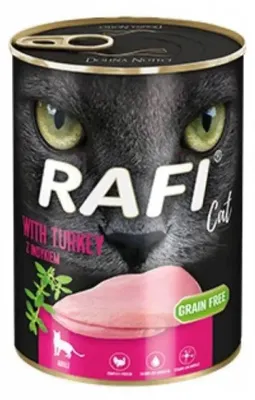 Obrázek produktu pro RAFI mokré krmivo pro kočky s krůtím masem 400g Dolina Noteci