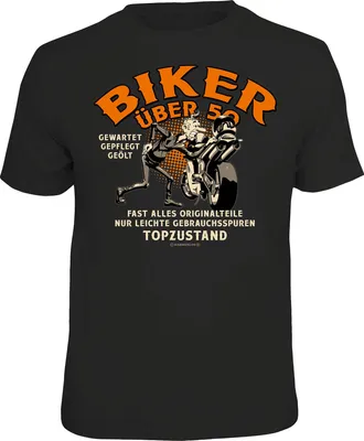 Produktbild von Biker T-Shirt für Herren & Damen, 100% Baumwolle,  Standard 100, Größen S-XXL