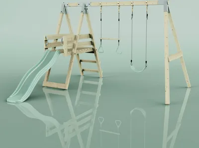 Produktbild von OutdoorToys Schaukel Blaumeise aus Holz in Grün Mintgrün