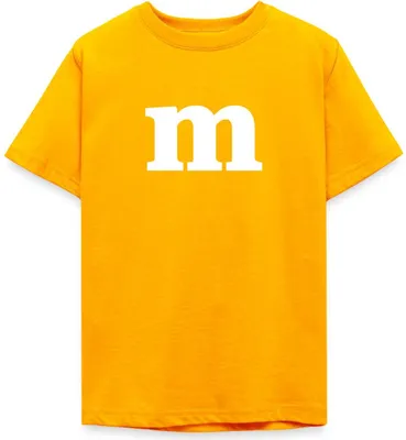Produktbild von Spreadshirt Buchstabe M Kostüm Karneval Fasching Gruppen Teenager T-Shirt, 152/164 (12-14 Jahre), Gold