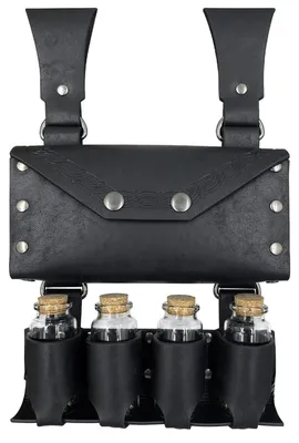 Produktbild von Gürteltasche Kunstleder mit 4 Zaubertrankfläschchen Schwarz