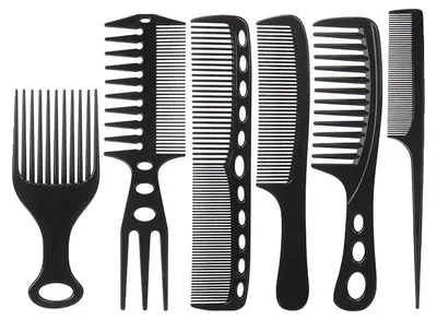 Produktbild von Haarschneidekamm, 6-teiliges Set, langlebiges Design, 6Pcs