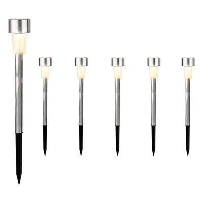 Produktbild von LED Solarleuchte Gartenstecker 24cm Edelstahl warmweiß 6er Set