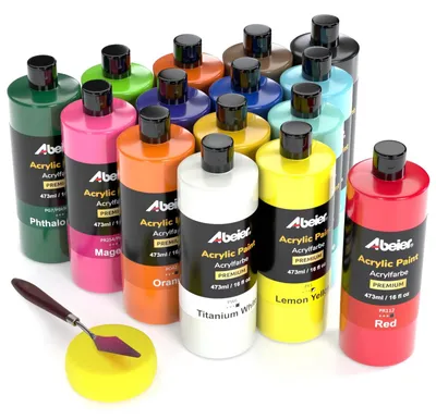 Immagine prodotto di Set di colori acrilici ABEIER in confezione grande, con 15 colori per la pittura