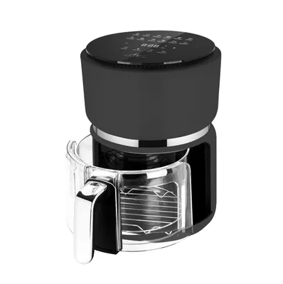 Produktbild von Kelen and Willian Heißluftfritteuse Airfryer aus Borosilikat-Glas 3L - BPA, PFAS & PTFE frei - schwarz