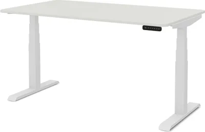 Produktbild von ASSMANN Elektrisch höhenverstellbarer Kinderschreibtisch JUNIOR Curved Weiß, 140x70cm, Memoryfunktion, Kollisionsschutz, 2-fach-Motorik