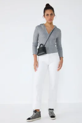 Produktbild von Strickcardigan mit Kapuze und Reißverschluss, Grey, S