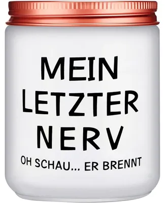 Produktbild von Duftkerze Sojawachs "Mein letzter Nerv" für Frauen, Geschenk für Geburtstag, Weihnachten, Valentinstag